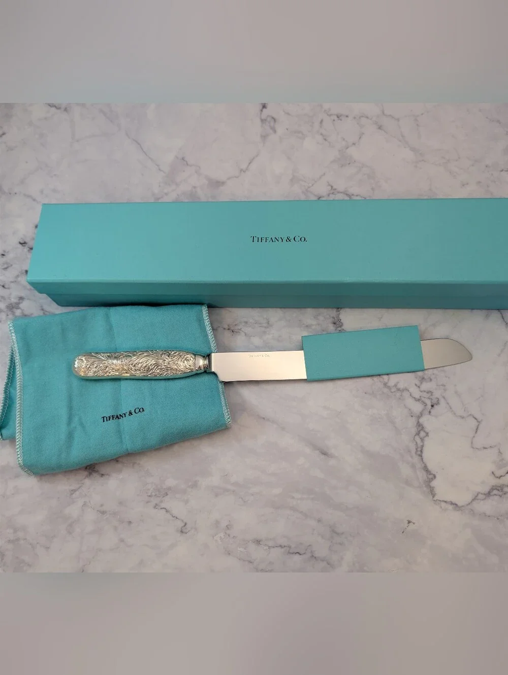 Tiffany & Co. Chrysanthemum Sterling Silver Cake Knife 12.5